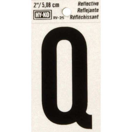 Hy-Ko Vinyl 2 In. Reflective Adhesive Letter, Q RV-25/Q